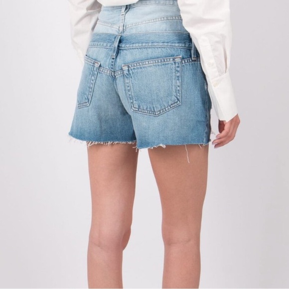 NWT FRAME Meadow Combo Layered Shorts Two Tone Color Block Size 28 - Picture 6 of 8